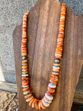 Load image into Gallery viewer, Gigantic Orange Spiny Oyster Necklace With Turquoise Nuggets