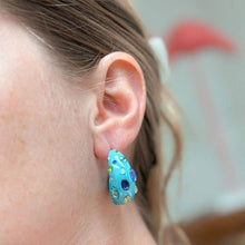 Load image into Gallery viewer, Chunky Rhinestone Bauble Hoop Earrings: Pink