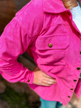 Load image into Gallery viewer, Pink Cadillac Corduroy Shacket - MK210: S / Pink