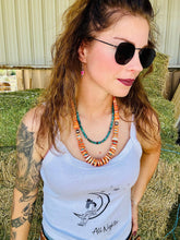 Load image into Gallery viewer, Gigantic Orange Spiny Oyster Necklace With Turquoise Nuggets
