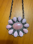 Pink Conch Cluster Necklace