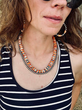 Load image into Gallery viewer, Orange Spiny Oyster Necklace/ Turquoise Nugget Necklace/
