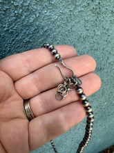 Load image into Gallery viewer, 4mm Sterling Silver Navajo Pearl Style Beaded Necklace w/ 2 inch extender: 20 inch
