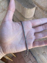 Load image into Gallery viewer, 3mm Sterling Silver Navajo Pearl Style Beaded Necklace: 20 inch
