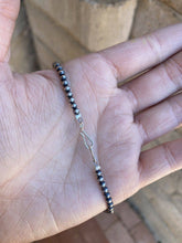 Load image into Gallery viewer, 3mm Sterling Silver Navajo Pearl Style Beaded Necklace: 20 inch
