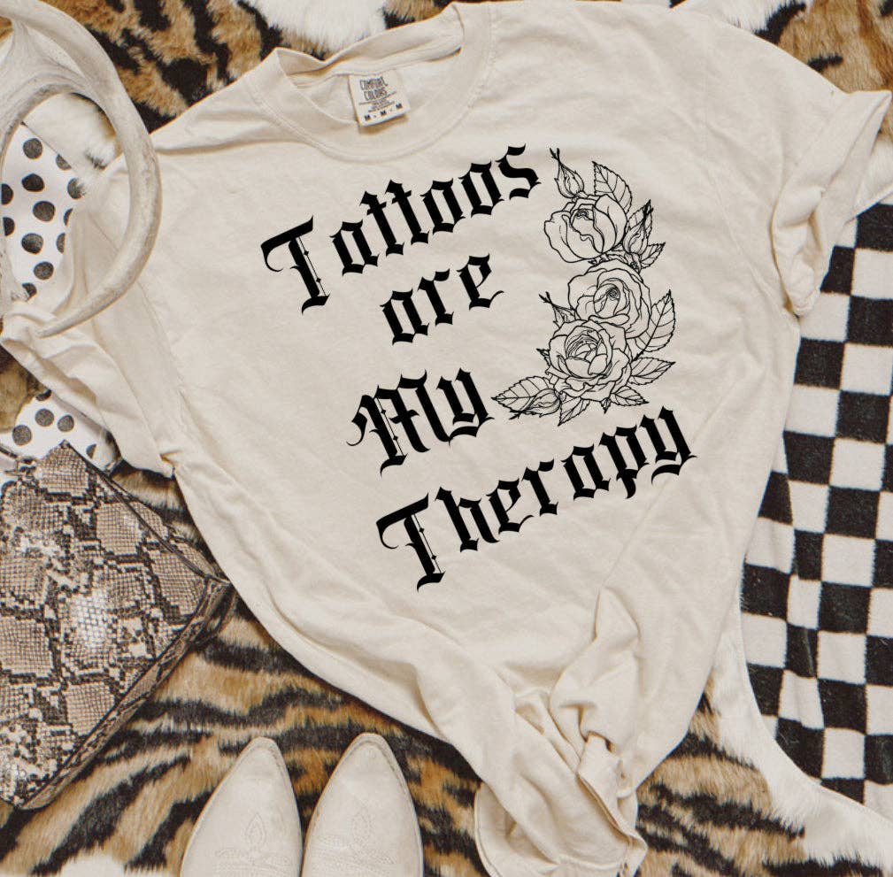 Tattoos Are My Therapy Comfort Colors Tee: Cream