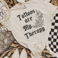 Tattoos Are My Therapy Comfort Colors Tee: Cream