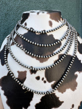 Load image into Gallery viewer, 4mm Sterling Silver Navajo Pearl Style Beaded Necklace w/ 2 inch extender: 20 inch
