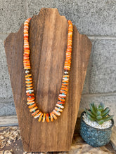 Load image into Gallery viewer, Gigantic Orange Spiny Oyster Necklace With Turquoise Nuggets
