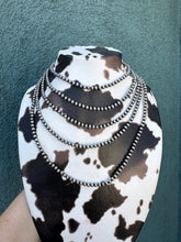 Load image into Gallery viewer, 4mm Sterling Silver Navajo Pearl Style Beaded Necklace w/ 2 inch extender: 22 inch
