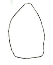 Load image into Gallery viewer, 3mm Sterling Silver Navajo Pearl Style Beaded Necklace: 18 inch
