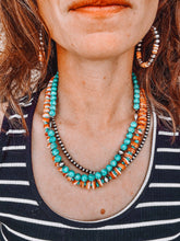Load image into Gallery viewer, Orange Spiny Oyster Necklace/ Turquoise Nugget Necklace/
