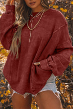 Load image into Gallery viewer, Twist Open Back Oversized Sweatshirt: Red
