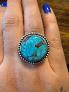 Kingman Web Turquoise Ring