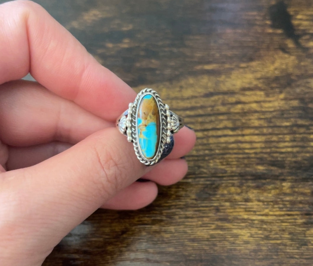 Turquoise and Star Bursts Ring