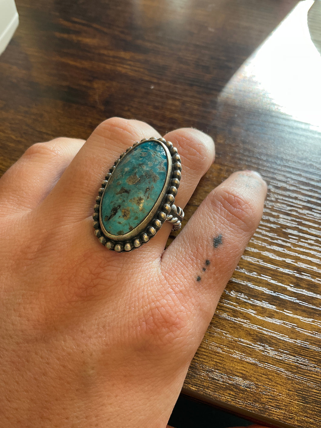 Oval Kingman Ring -Blue