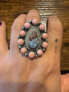 Golden Hills and Pink Conch Ring