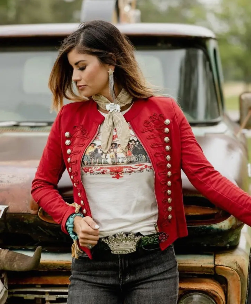 Military Jacket in Red