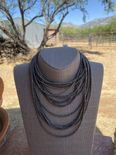 Load image into Gallery viewer, 3mm Sterling Silver Navajo Pearl Style Beaded Necklace: 18 inch
