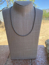 Load image into Gallery viewer, 3mm Sterling Silver Navajo Pearl Style Beaded Necklace: 18 inch
