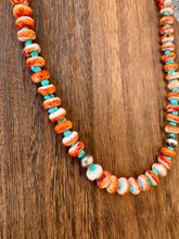 Load image into Gallery viewer, Orange Spiny Oyster Necklace/ Turquoise Nugget Necklace/
