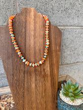 Load image into Gallery viewer, Orange Spiny Oyster Necklace/ Turquoise Nugget Necklace/
