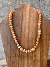 Load image into Gallery viewer, Orange Spiny Oyster Necklace/ Turquoise Nugget Necklace/
