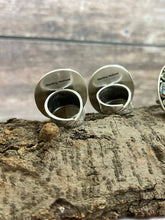 Load image into Gallery viewer, Handmade Sterling Silver Golden Hills, Number 8, Sonoran Mountain Turquoise Adjustable Ring with Signed Nizhoni: Number 8 Turquoise
