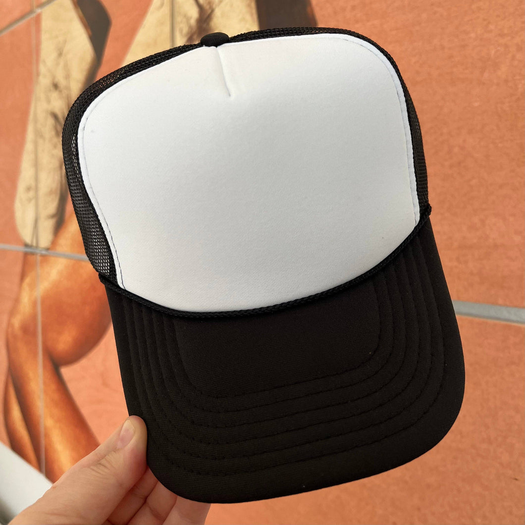 In My Mom Era Trucker Cap (Multiple Color Options): Black and White