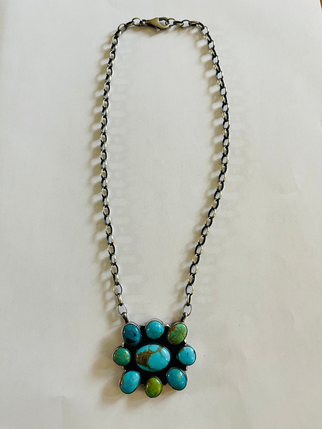 Turquoise Cluster Necklace