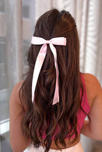Load image into Gallery viewer, Take a Bow Pink Satin Hair Bow
