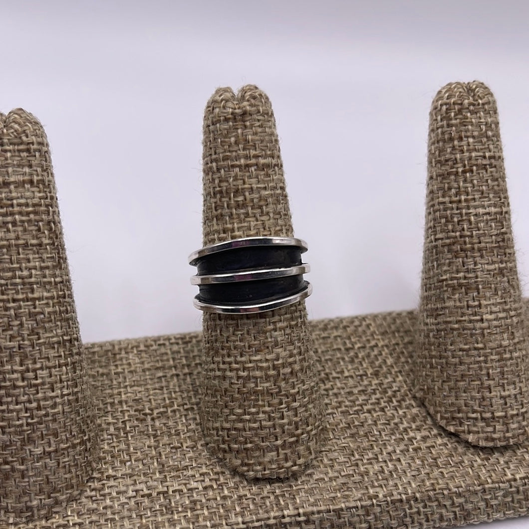 Sterling Silver and Black Ring