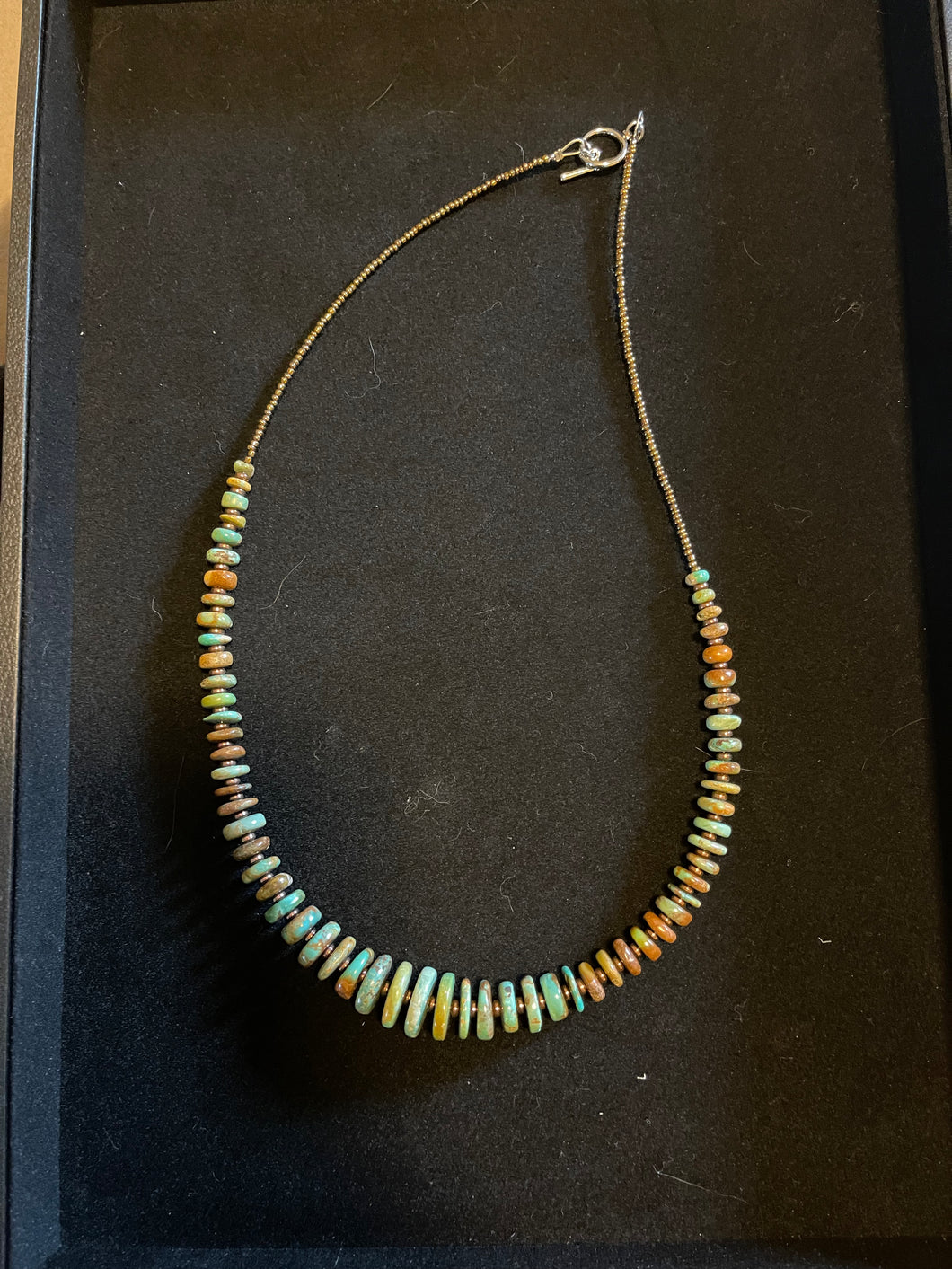 22 Inch bronze and graduated turquoise