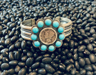 Mercury Dime and Sleeping Beauty Cuff